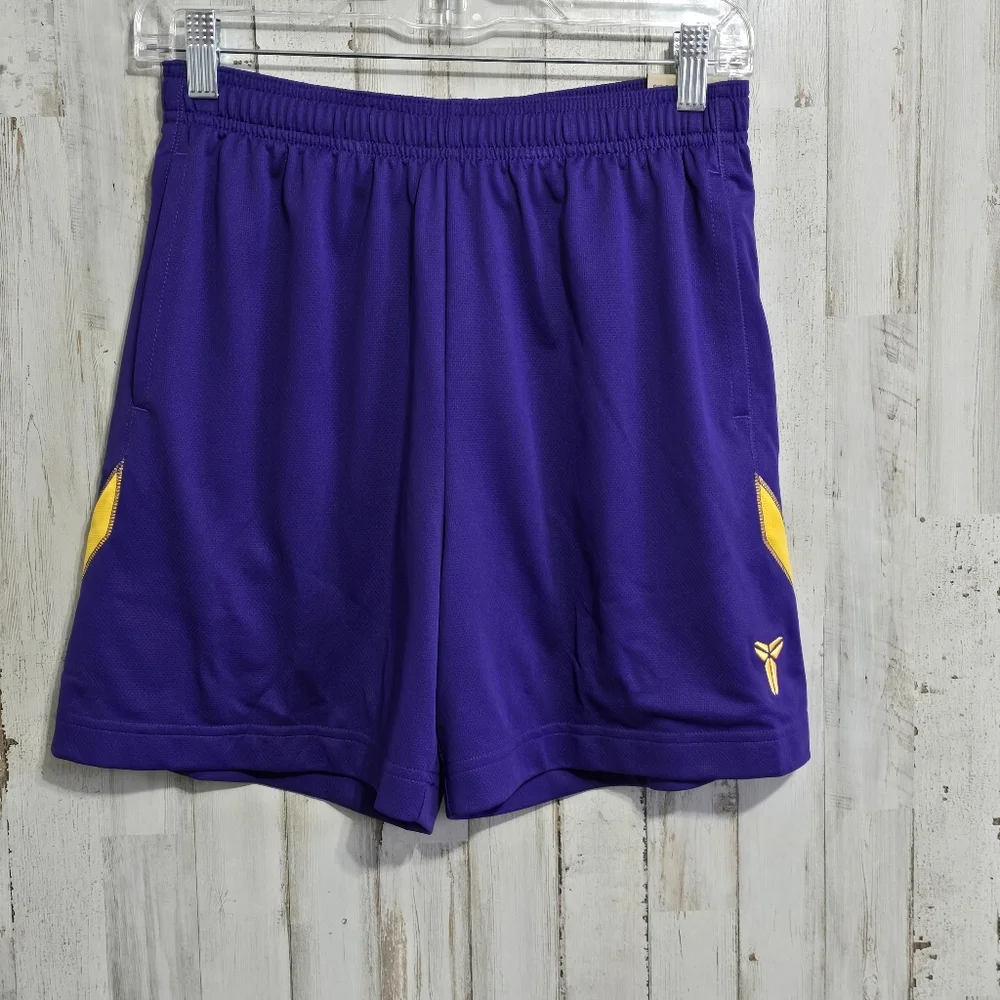 Nike Kobe Bryant Lakers Purple Dri Fit Basketball Shorts Youth Size Large
